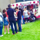 Customers queuing at summer fete